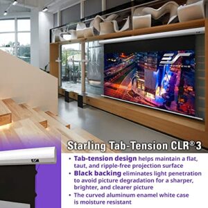 Elite Screens Starling Tab-Tension CLR® 3 Series, 121 INCH Diag.16:9 Ultra Short Throw Ceiling Ambient Light Rejecting (CLR/ALR) Electric Wall/Ceiling Retractable Projector Screen, STT121XH-CLR3