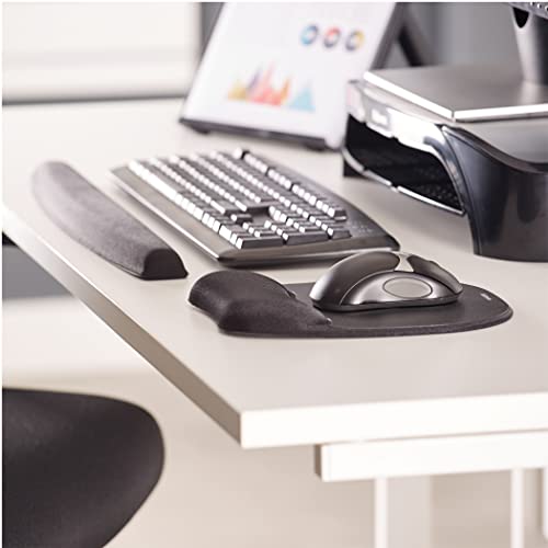 Fellowes Memory Foam Mouse Pad/Wrist Rest- Black (9176501)