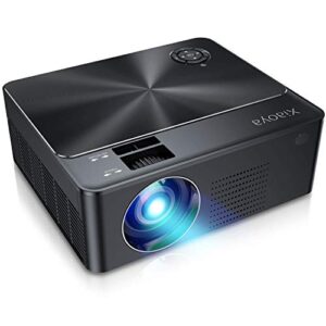 xiaoya outdoor projector, hd movie projector support 1080p, 4000 lumens home theater projector with hifi speaker, compatible with hdmi, fire stick, usb(black-w2)