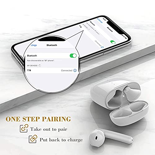 Wireless Earbud Bluetooth 5.0 Headphones Built in Mic in Ear Buds Noise Canceling 3D Stereo Air Buds Earbud Fast Charging, IPX8 Waterproof for Android/Samsung/iPhone