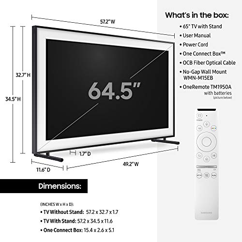 SAMSUNG 65" Class The Frame QLED Smart 4K UHD TV (2019) - Works with Alexa