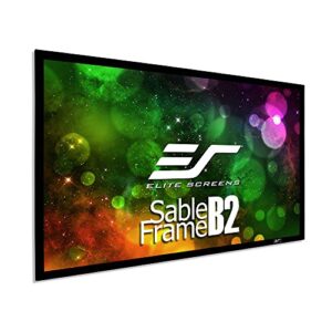 elite screens sable frame b2 120-inch projector screen diagonal 16:9 diag active 3d 4k 8k ultra hd ready fixed frame home movie theater black projection screen with kit, sb120wh2, cinewhite uhd-b