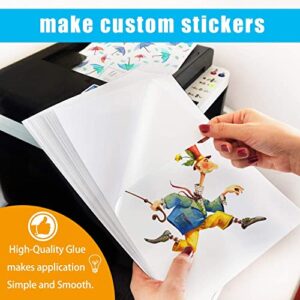 Premium Printable Vinyl Sticker Paper for Inkjet Printer - 25 Matte White Waterproof Decal Paper Sheets - Dries Quickly and Holds Ink Beautifully