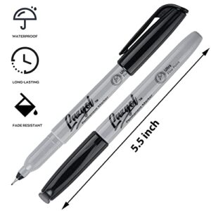 Ultra Fine Permanent Marker Bulk, Lazgol 32 Pack Ultra Fine Point Black Permanent Marker set, Felt Tip Pens Works on Plastic, Wood, Stone, Metal and Glass for Doodling, Marking