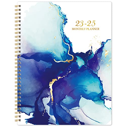 Monthly Planner/Calendar 2023-2025 - Jul. 2023-Jun. 2025, 2023-2025 Monthly Planner, 9" × 11", 2 Year Monthly Planner with Monthly Tabs + Pockets + Thick Paper + Twin-Wire Binding - Waterink