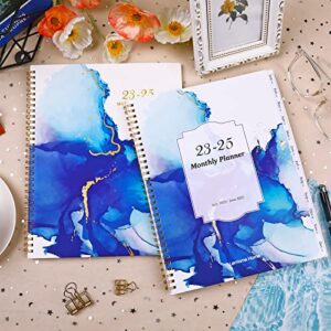 Monthly Planner/Calendar 2023-2025 - Jul. 2023-Jun. 2025, 2023-2025 Monthly Planner, 9" × 11", 2 Year Monthly Planner with Monthly Tabs + Pockets + Thick Paper + Twin-Wire Binding - Waterink