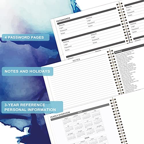 Monthly Planner/Calendar 2023-2025 - Jul. 2023-Jun. 2025, 2023-2025 Monthly Planner, 9" × 11", 2 Year Monthly Planner with Monthly Tabs + Pockets + Thick Paper + Twin-Wire Binding - Waterink