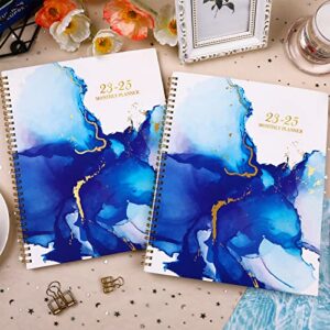 Monthly Planner/Calendar 2023-2025 - Jul. 2023-Jun. 2025, 2023-2025 Monthly Planner, 9" × 11", 2 Year Monthly Planner with Monthly Tabs + Pockets + Thick Paper + Twin-Wire Binding - Waterink