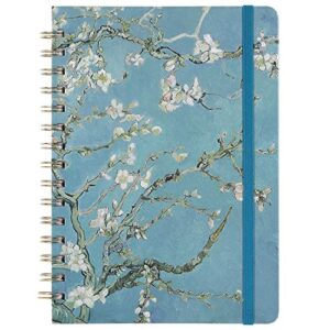 ruled journal/notebook- lined journal, 6.3″ x 8.35″, hardcover, back pocket, strong twin-wire binding with premium paper, college ruled spiral notebook/journal, perfect for school, office & home