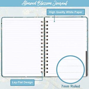 Ruled Journal/Notebook- Lined Journal, 6.3" X 8.35", Hardcover, Back Pocket, Strong Twin-Wire Binding with Premium Paper, College Ruled Spiral Notebook/Journal, Perfect for School, Office & Home