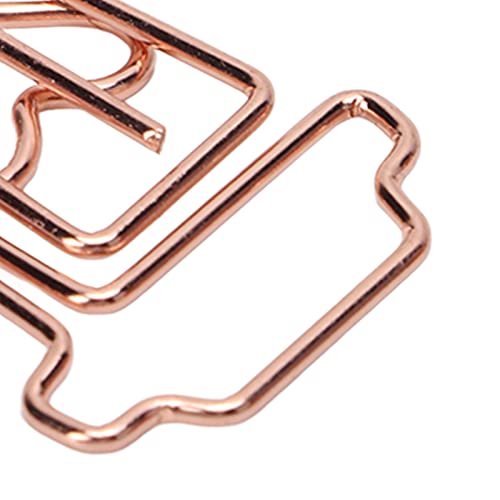 Paperclips, Cute Paper Clips Lightweight Portable Electroplated Rose Gold Metal Material 100PCS for Homes for Office (Coffee Cup)