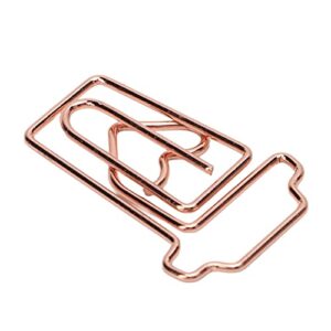 Paperclips, Cute Paper Clips Lightweight Portable Electroplated Rose Gold Metal Material 100PCS for Homes for Office (Coffee Cup)