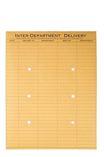 Quality Park Interoffice Envelopes, String and Button, Brown Kraft, 10 x 13, 100 per Case, (63561)