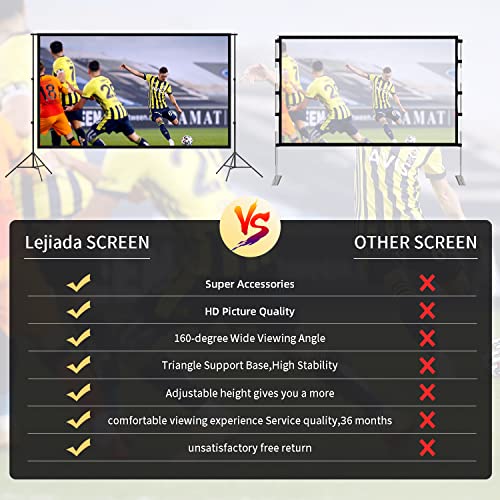 Projector Screen and Stand, 100 inch Portable Projection Screen 16:9 4K HD Rear Front Projections Movies Screen for Indoor Outdoor Home Theater Backyard(100)