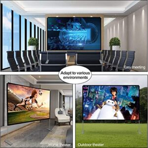 Projector Screen with Stand 100 inch Portable Projection Screen 16:9 4K HD Rear Front Projections Movies Screen with Carry Bag for Indoor Outdoor Home Theater Backyard Cinema Travel