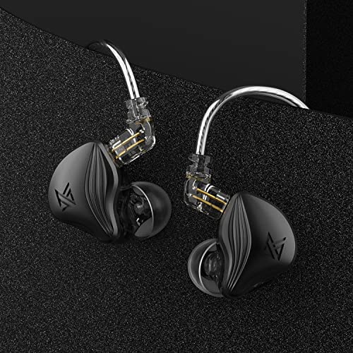 Wired Earbuds with Microphone, in Ear Headphones, in Ear Earbud Built-in Microphone, Noise Cancelling Earbuds Wired, 3.5mm Headphone Plug Compatible with iPhone Android KZ ZEX (Blackmic)