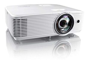 optoma eh412st short throw 1080p hdr professional projector | super bright 4000 lumens | business presentations, classrooms, or meeting rooms | 15,000 hour lamp life | speaker built in (renewed)