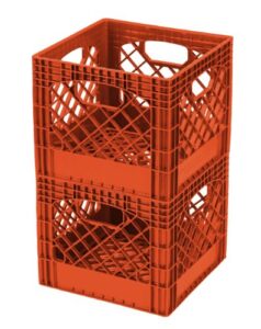 buddeez mc01016o172c milk crates, 16-quart, orange, 2-pack