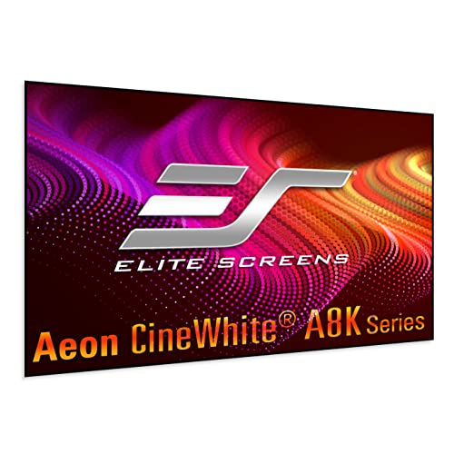 Elite Screens Aeon CineWhite A8K, 150" Diag, 16:9 Aspect Ratio, ISF Certified 8K Ultra HD Home Theater Fixed Frame Edge Free Projection Sound Transparent Perforated Weaved Screen, AR150H-A8K