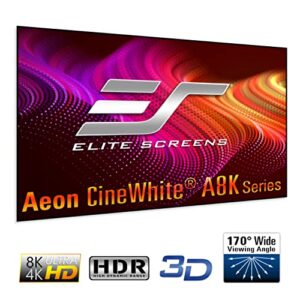 Elite Screens Aeon CineWhite A8K, 150" Diag, 16:9 Aspect Ratio, ISF Certified 8K Ultra HD Home Theater Fixed Frame Edge Free Projection Sound Transparent Perforated Weaved Screen, AR150H-A8K