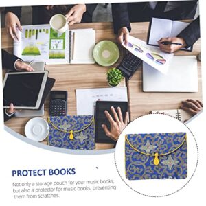 STOBAZA 2pcs Pocket Covers Style Tote Pouch Bags Container Embroidery Wrap Holder Bible Pattern Makeup Carrier Supplies Print Book Confucian Zen Envelope Ethnic Portable Classic Case