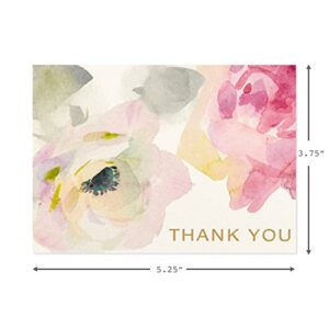 Hallmark Thank You Cards, Watercolor Flowers (10 Cards with Envelopes)