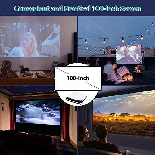 PANSEBA 5G WiFi Bluetooth Projector Built in DVD Player with Projector Screen, Full HD Supported Mini Portable DVD Projector, Outdoor Movie Projector Compatible with iOS/Android/TV Stick/HDMI/USB/TF