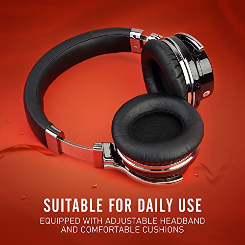 Qisebin E7 Wireless Noise-Canceling Headphones, Over Ear Bluetooth Headphones Compatible with iOS & Android - Built-in Microphone, Long Battery Life Black