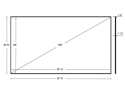 Silver Ticket Products S7 Series 6 Piece Thin Bezel Home Theater Fixed Frame 4K/8K Ultra HD, HDTV, HDR & Active 3D Projection Screen, 16:9 Format, 100" Diagonal, UST Material S7-169100-UST