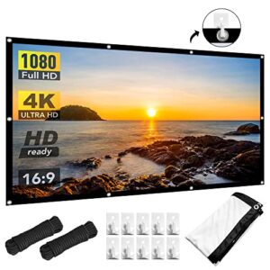 projector screen 100 inch, coi outdoor movie screen 16:9 foldable and anti-crease，portable projector screen for home theater outdoor indoor support double sided projection