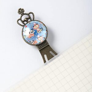 Cute Cartoon Animal Pog Pug with Cats Retro Bookmark for Book Lovers, Writers, Readers, Children, Teens, Men, Women, Adults