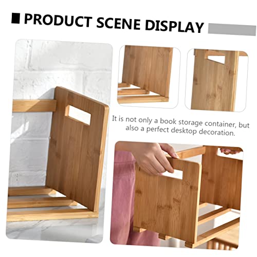 DOITOOL 1pc Bookshelf Storage Rack Children Bookshelf Bookshelf for Desk Heavy Duty Bookshelf Desk Bookshelf Wooden Bookshelf Expandable Desktop Organizer Book Holder Desktop Decor Bamboo