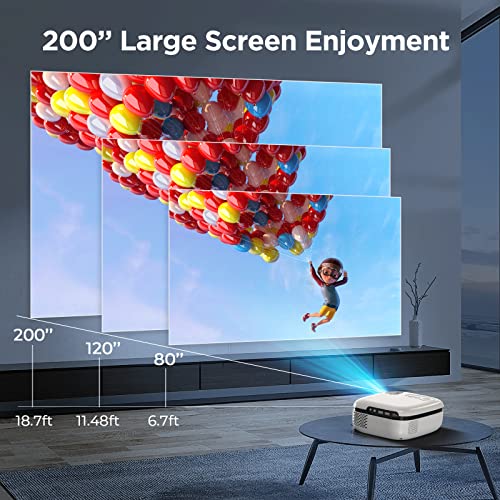 Portable Movie Projector, WiFi Outdoor Projector with Carrying Bag, Support Full HD 1080P Mini Smart Phone Projector for Home Theater Outdoor Movies Compatible with TV Stick HDMI USB AV