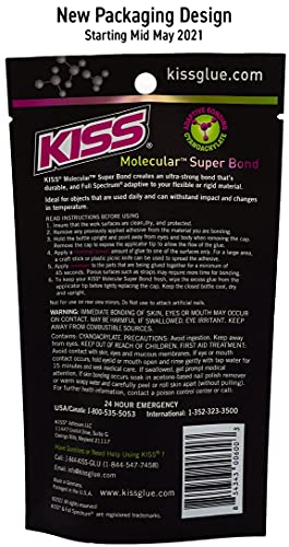 KISS Molecular Super Bond, Rigid & Flexible, Waterproof, 20 Grams, Clear Super Glue