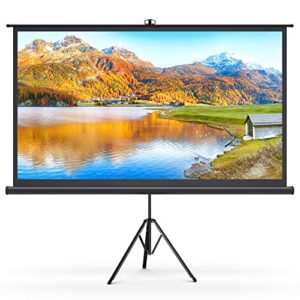 projector screen and stand, 16:9 4k hd projector screen outdoor 100 inch portable projector screen with stand, easy setup, wrinkle-free , outdoor projector screen for backyard, camping, living room