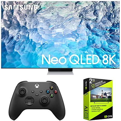 SAMSUNG QN85QN900B 85 Inch Neo QLED 8K Smart TV (2022) Ultimate Bundle with Xbox Wireless Controller (Carbon Black) and Premium 2 YR CPS Enhanced Protection Pack