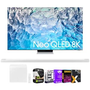 samsung qn65qn900b 65 inch neo qled 8k smart tv bundle hw-s801b 3.1.2ch soundbar, audio entertainment essentials bundle & 2 yr cps enhanced protection pack