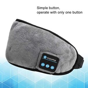 Wireless Bluetooth 5.0 Eyeshade, Night Sleep Bluetooth Eye Mask Sleeping Music Headphone Built-in Speakers High Fidelity Stereo Shock Bass, Men Women Intelligent Earphone Blindfold(Gray)