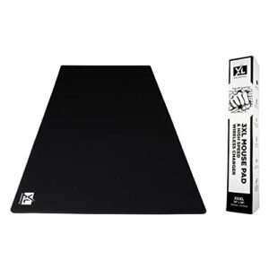 3xl huge mouse pads oversized (48”x24”) – extra large gaming xxxl mousepad for full desk – super thick nonslip rubber base and waterproof desktop keyboard extended mouse mat (black, xxx-large)