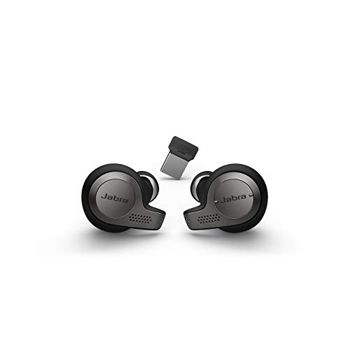 Jabra Evolve 65t True Wireless Bluetooth Earbuds, UC Optimized – Superior Call Quality and Connectivity – Passive Noise Cancelling Earbuds with up to 15 hours of Battery Life with Charging Case