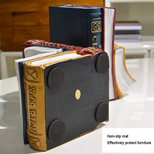 Bookends Stacked Books Resin Bookends Desktop Decoration Book Block Book Lovers Gifts 6.6 Inches High 1 Pair Book Stoppers bookends