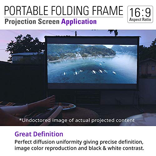 Akia Screens 120 inch Portable Outdoor Projector Screen with Stand and Bag 16:9 8K 4K Ultra HD 3D Adjustable Height Foldable Projection Screen Silver for Movie Video Home Theater AK-OS120H1