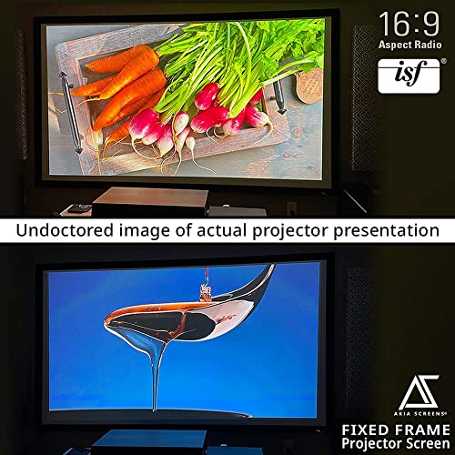 Akia Screens Fixed Frame Projector Screen 150inch 16:9 8K 4K Ultra HD 3D Ready Wall Mount CINEWHITE UHD-B 150" Projection Screen for Indoor Movie Video Home Theater Cinema Office AK-FF150WH2