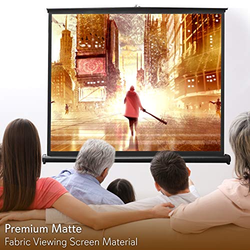 Pyle 50" Inch Portable Projector Screen - Portable Floor Standing Fold-Out Roll-Up Tripod Manual, Office Presentation, Quick Assembly - PRJTP53