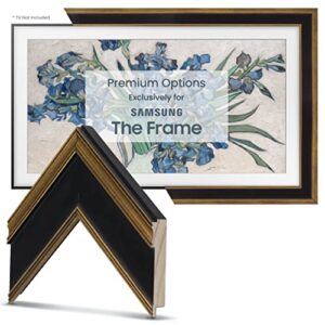 Deco TV Frames - Antique Gold & Black Smart Frame Compatible ONLY with Samsung The Frame TV (32", Fits 2021-2023 Frame TV)
