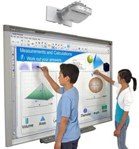 electronic interactive dry erase board for classroom presentation/collaboration (7 feet long by 4 feet wide) (with short throw projector)