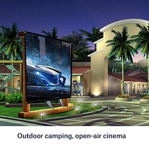 72 Inch Portable Foldable White Projector Curtain Projection Screen 4:3 Portable Movies Screen for Projector Home Theater Outdoor (72Inch)