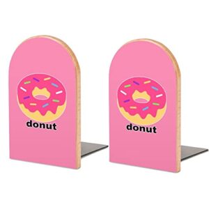 cartoon donut wood book ends for shelves non-skid bookend book stand book holder stopper for home office school