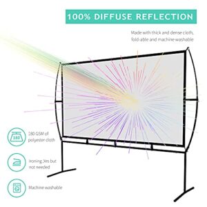 Projector Screen, Outdoor Projector Screen 150 Inch 16:9 4K HD Foldable Projector Screen with Stand for Outdoor Movie Screen Home Theater Indoor Projector Screen and Gifts Idea