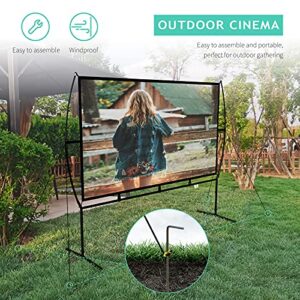 Projector Screen, Outdoor Projector Screen 150 Inch 16:9 4K HD Foldable Projector Screen with Stand for Outdoor Movie Screen Home Theater Indoor Projector Screen and Gifts Idea